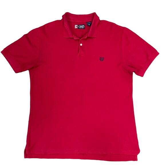 Chaps Red Polo Shirt Short Sleeve Stretch Cotton Embroidered Logo Casual Men’s L - Picture 1 of 3